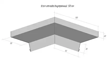 Угол отлива внутренний Grand Line (Гранд Лайн), Rooftop бархат, 50 мм