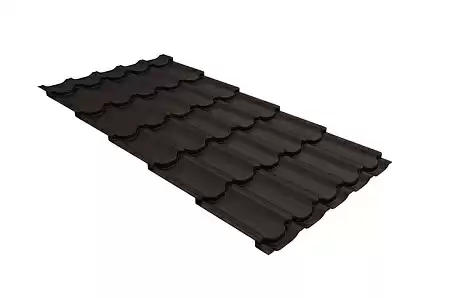 Волновой профиль Grand Line Kvinta plus, 0,5 GreenCoat Pural BT, Zn 275, RR 32 темно-коричневый (RAL 8019 серо-коричневый)