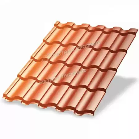 Металлочерепица Металл Профиль Монтекристо, AGNETA 0.5, медный Copper