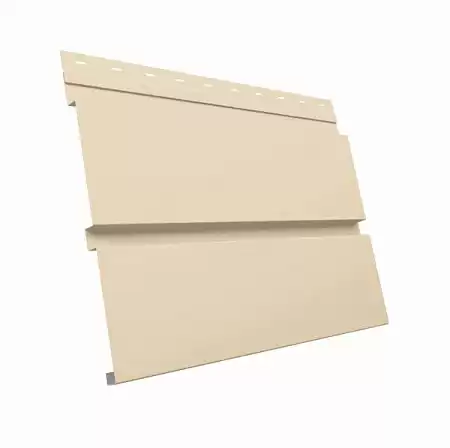 Металлический сайдинг Гранд Лайн / Grand Line профиль Квадро Брус, Satin 0.5, цвет Ral 1015 (св. слоновая кость)