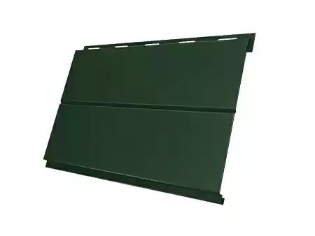 Металлический сайдинг Гранд Лайн / Grand Line профиль Вертикаль, GreenCoat Pural 0.5, цвет RR 11 темно-зеленый (RAL 6020)