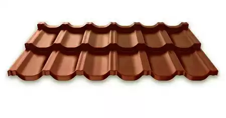 Модульная металлочерепица Руукки Ruukki Finnera 0,5 Pural Matt BT, Zn 275 (терракотовый) RR750