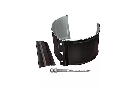 Кронштейн трубы на кирпич, круглый D125/90 Grand Line PE Matt, RR 32 темно-коричневый