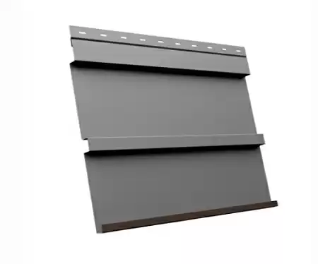 Металлический сайдинг Гранд Лайн / Grand Line профиль Квадро Брус, PurLite Matt 0.5, цвет Ral 9005 (черный янтарь)