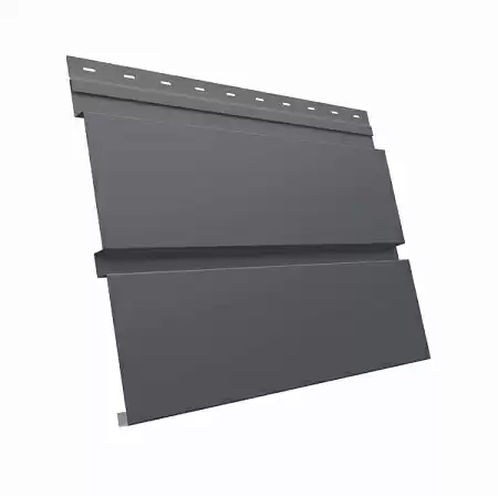 Металлический сайдинг Гранд Лайн / Grand Line профиль Квадро Брус, Drap 0.45, цвет Ral 7024 (мокрый асфальт)