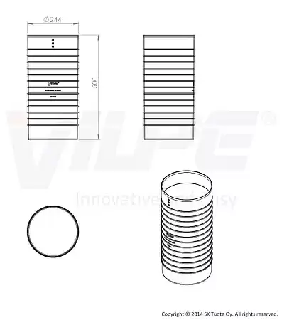 ROSS-Монтажный патрубок 200 Vilpe (Вилпе), черный