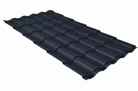 Металлочерепица Гранд Лайн / Grand Line, коллекция Kredo, 0,5 PurLite Matt Zn180, цвет RAL 7024 (мокрый асфальт) Металлочерепица Гранд Лайн / Grand Line, коллекция Kredo, 0,5 PurLite Matt Zn180, цвет RAL 7024 (мокрый асфальт)