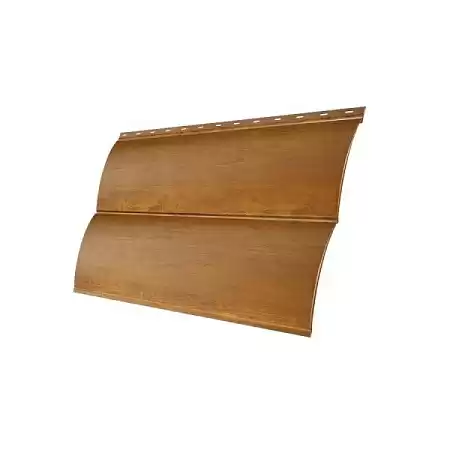Металлический сайдинг Гранд Лайн / Grand Line профиль Блок-хаус new, Print premium 0.45, цвет Golden Wood (Золотой дуб)