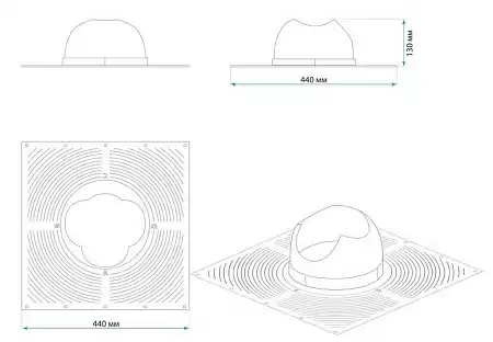 Проходной элемент Base-VT 110 Krovent (Кровент) для мягкой кровли, кирпичный