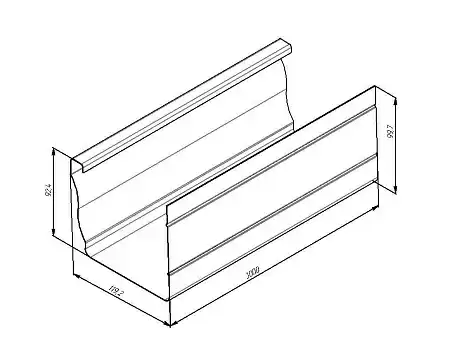 Прямоугольный желоб 3000 мм Vortex / Вортекс Гранд Лайн, Pe, цвет RAL 9003 (белый)