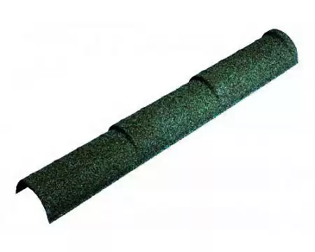 Конек Метротайл (Metrotile) полукруглый тройной, цвет зеленый, 1140х173 мм