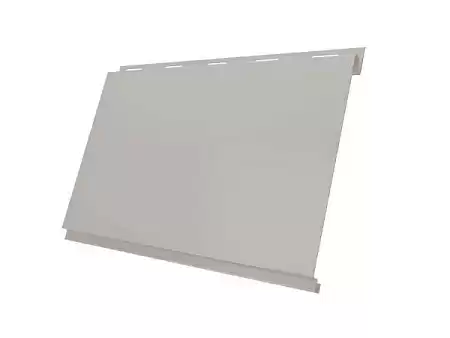 Металлический сайдинг Гранд Лайн / Grand Line профиль Вертикаль, GreenCoat Pural Matt 0.5, цвет RR 21 светло-серый (RAL 7040)