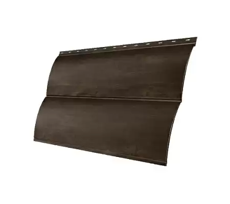 Металлический сайдинг Гранд Лайн / Grand Line профиль Блок-хаус new, Print elite 0.45, цвет Coffe Wood (Кофейное дерево)