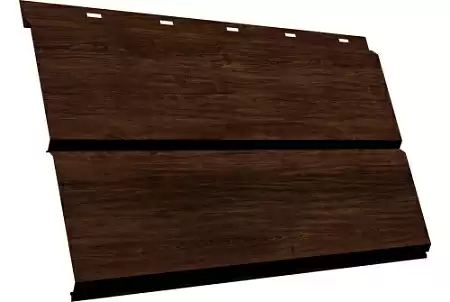 Металлический сайдинг Гранд Лайн / Grand Line профиль ЭкоБрус новый 3D, Принт Элит  0.45 с пленкой, Бразильская вишня TwinColor