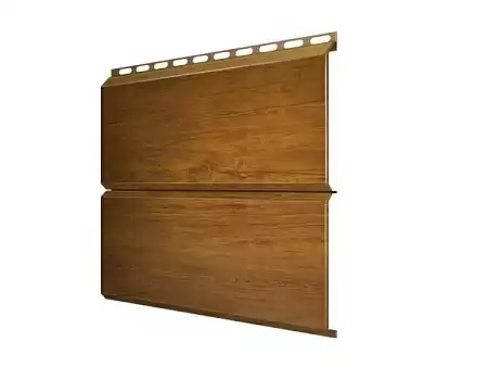 Металлический сайдинг Гранд Лайн / Grand Line профиль ЭкоБрус, Print elite 0.45, цвет Golden Wood (Золотой дуб)