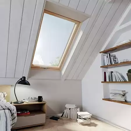 Деревянное двухкамерное мансардное окно с вентклапапном Dakea KAV B1500 C4A, 55x98