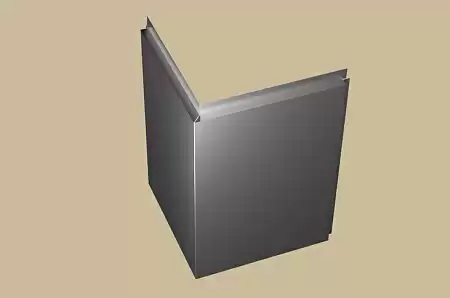 Угловые фасадные кассеты открытого типа оцинкованные 0,7 мм, 350x600x810 мм