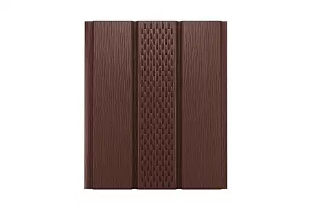Софит с центральной перфорацией AQUASYSTEM, 0.45 PE, Zn 140, 2400х303 мм, RAL 8017 коричневый