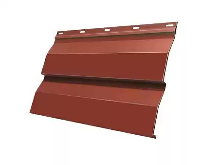 Металлический сайдинг Гранд Лайн / Grand Line профиль Корабельная доска, Satin 0.5, цвет Ral 8004 (терракота)