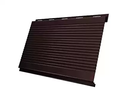 Металлический сайдинг Гранд Лайн / Grand Line профиль Вертикаль, Satin 0.5, цвет Ral 8017 (шоколад)