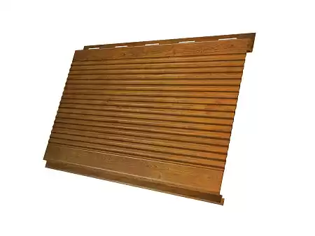Металлический сайдинг Гранд Лайн / Grand Line профиль Вертикаль, Print premium 0.45, цвет Golden Wood (Золотой дуб)