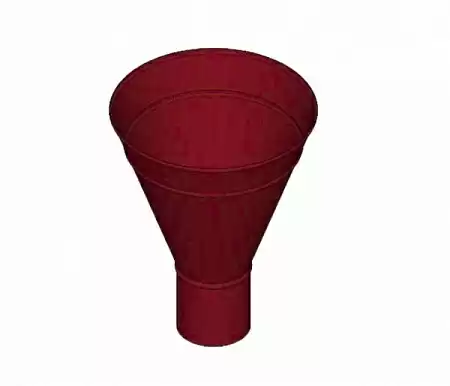 Воронка конусная D120 мм, Zn + порошк.покраска, цвет RAL 3005 (красное вино)