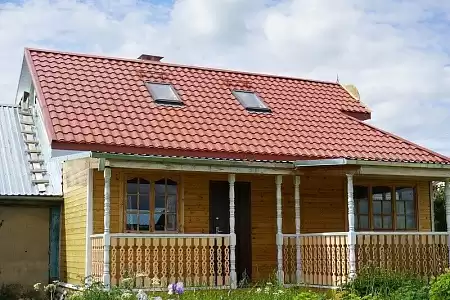 Металлочерепица Гранд Лайн / Grand Line, коллекция Kredo, 0,5 Satin Zn 140, цвет RAL 8004 (терракота)