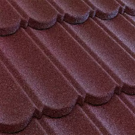Композитная черепица Метротайл (Metrotile) серия MetroBond, цвет бордо, 1330х410 мм