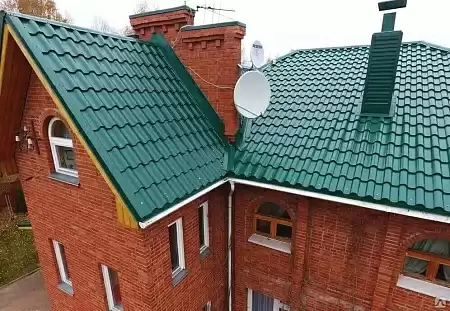 Металлочерепица Гранд Лайн / Grand Line, коллекция Kredo, 0,5 Satin Zn 140, цвет RAL 6005 (зеленый мох) Металлочерепица Гранд Лайн / Grand Line, коллекция Kredo, 0,5 Satin Zn 140, цвет RAL 6005 (зеленый мох)