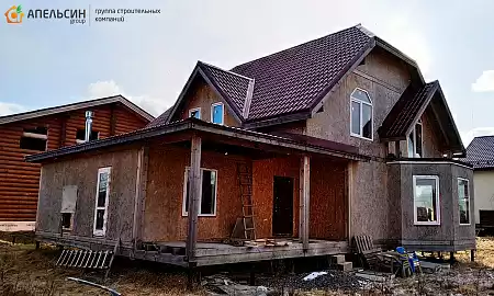 Монтаж фасада плиткой Hauberk в пос. Первомайское