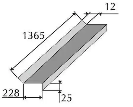 Фартук Метротайл (Metrotile), цвет желтый, 1355х228 мм