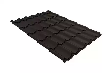 Волновой профиль Grand Line Classic, 0,5 GreenCoat Pural BT Matt, Zn 275, RR 32 темно-коричневый (RAL 8019 серо-коричневый)