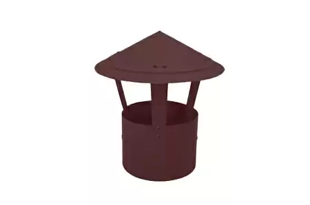 Дымник (колпак) на трубу круглый Grand Line d180, 0.5 GreenCoat Pural, RR 887 шоколадно-коричневый (RAL 8017)