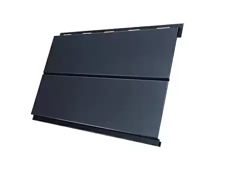 Металлический сайдинг Гранд Лайн / Grand Line профиль Вертикаль, PurLite Matt 0.5, цвет Ral 7024 (мокрый асфальт)