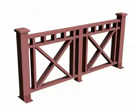 Секция ограждения Виктория GRINDERDECO, 2120х1075 мм, мербау