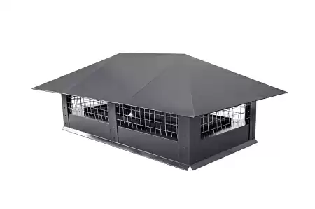 Дымник на трубу (колпак) с сеткой Grand Line 500х500 мм, 0.5 Satin, RAL 7024 (мокрый асфальт)