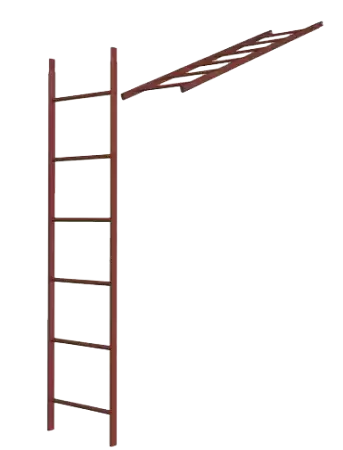 Лестница Металл Профиль кровельная и стеновая, 1.86 м (без кронштейнов), цвет Ral 3011 (красно-коричневый)