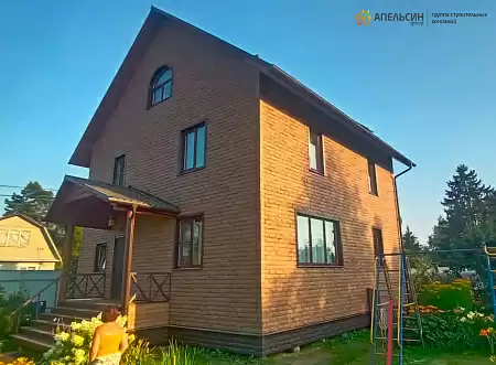 Монтаж фасада панелями Альта Профиль в п. Мга