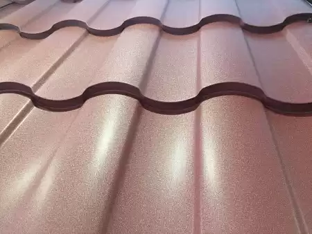 Металлочерепица Гранд Лайн / Grand Line, коллекция Kredo, 0,5 Satin Zn 140, цвет RAL 3009 (оксидно-красный)