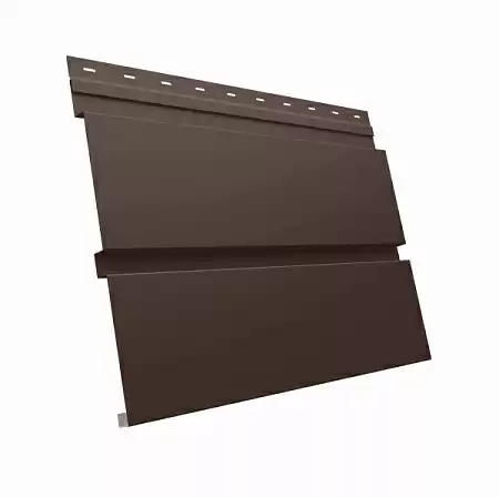 Металлический сайдинг Гранд Лайн / Grand Line профиль Квадро Брус, Drap 0.45, цвет Ral 8017 (шоколад)