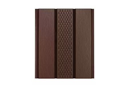 Софит с центральной перфорацией AQUASYSTEM, 0.45 PE Matt, Zn 140, 2400х303 мм, RAL 8017 коричневый