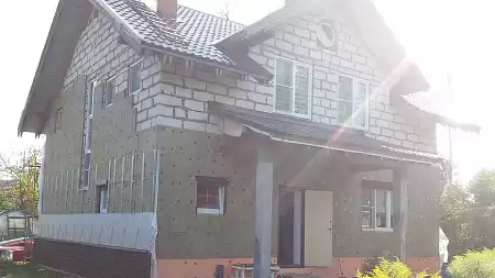 Монтаж фасада панелями Mitten в пос. Синявино
