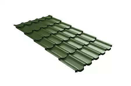Волновой профиль Grand Line Kvinta plus 3D, 0,45 PE, Zn 100, RAL 6002 зеленая листва