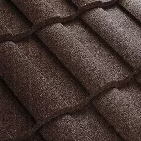 Композитная черепица Метротайл (Metrotile) серия MetroRoman, цвет коричневый, 1280х410 мм