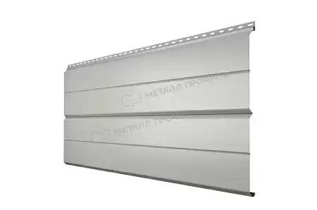 Металлический сайдинг Металл Профиль L брус XL Накатка, 0.45 PE, RAL 9002 серо-белый