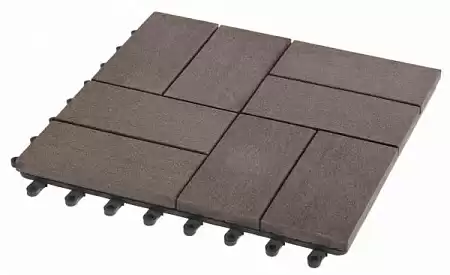 Садовый паркет Люкс 9 GRINDERDECO ДПК, 300x300 мм, венге, упаковка 10 шт.