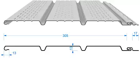 Софит Docke Standard перфорированный, 3.0*0.305 м, цвет шоколад