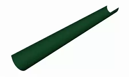 Желоб водосточный D125 мм, длина 1250 мм, Zn + порошк.покраска, цвет RAL 6005 (зеленый мох)