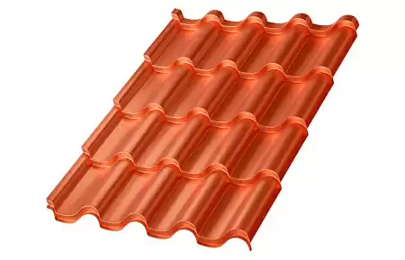 Металлочерепица Металл Профиль Монтерроса, AGNETA 0.5, медный Copper