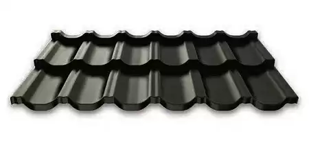 Модульная металлочерепица Руукки Ruukki Finnera 0,5 Pural Matt BT, Zn 275 (темно-серый) RR23